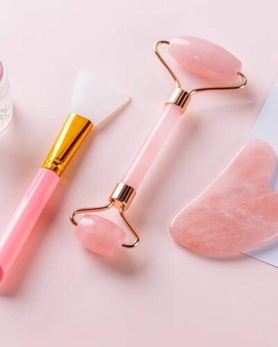 Holistic Skincare Rose Quartz Facial Roller Set
